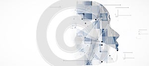 Cube Artificial intelligence. Technology web background. Virtual conc