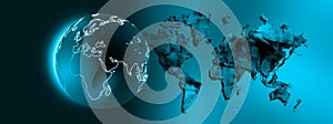 Technology web glob background. Virtual concept. world network  technology communication background.