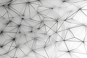 Abstract Artistic background composed of intricate triangulations and delicate black lines on a light backdrop. Ai generated