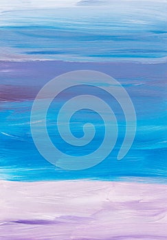 Abstract artistic background texture. Blue, purple, beige, white brush strokes on paper. Colorful elegant art backdrop