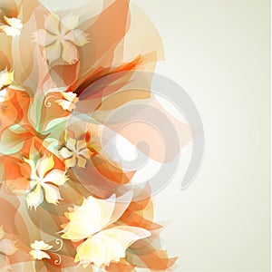 Abstract artistic Background with yellow floral