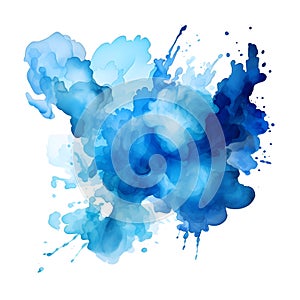 Abstract artistic blue watercolor splash object background