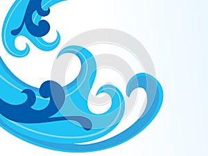 Abstract artistic blue wave background
