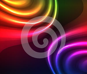 Abstract Artistic Colorful Glowing Neon Lights Effect Background