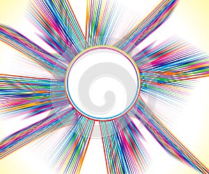 Abstract artistic creative colorful rainbow circle explode