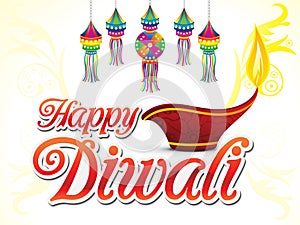 Abstract artistic creative deepawali text