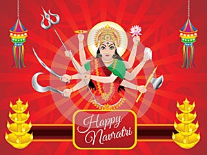 Abstract artistic red durga background