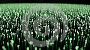 Abstract Digital Rain of Numbers and Symbols