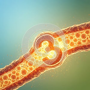 Glowing Number 3 in a Cellular Structure