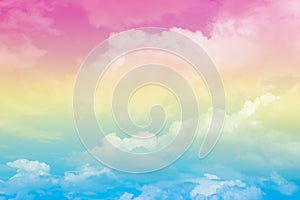 Abstract artistic soft pastel colorful cloud sky for background