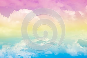 Abstract artistic soft pastel colorful cloud sky for background