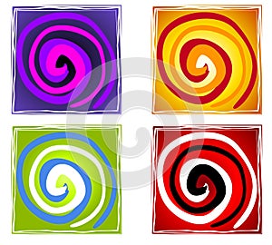 Abstract Artistic Spiral Tiles