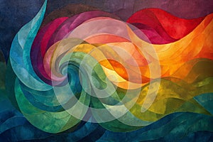 An abstract artistic spring awakening, using vibrant and bright colors to symbolize renewal and growth. The artwork blends