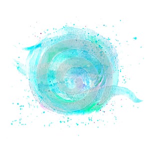 An abstract artistic vibrant teal blue watercolor background texture