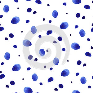 Abstract artistic watercolor hand drawn seamless pattern of dots. For textile , wallpaper, decor, web and print purposes.