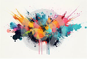 Abstract artistic watercolor splash background colorful explosion