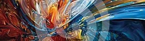 Abstract Artistic Whirl of Fiery Colors generative ai