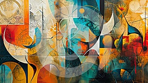 Abstract Artistry: Colors, Shapes Unite in Visual Symphony