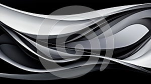Abstract Artwork: Black and White Waves
