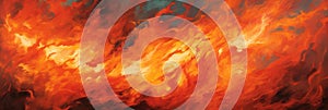 Abstract Artwork Capturing Essence of Wild Flames. Blazing Fire in Bold Orange and Red Colors. Generative AI