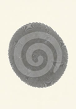 Abstract artwork features a circular pattern