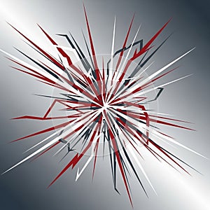 An explosion of sharp angular lines radiating outward from the