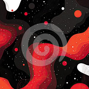 Abstract Red and Black Nebula