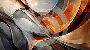 Abstract Artwork Featuring Intertwining Curving Lines in Warm Tones