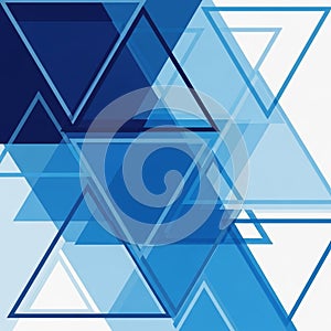 Abstract artwork featuring overlapping translucent triangles in various