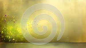 Abstract Olive Green and Yellow Splashes on Textured Wall Background