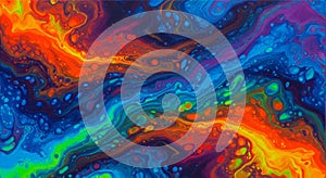 Abstract artwork featuring vibrant swirling patterns