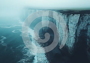 Serene Coastal Cliffs: An Abstract Perspective photo