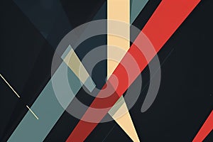 Abstract Geometric Composition in Red, Beige, and Teal