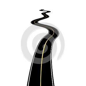 Abstract asphalt road isolated on white background.