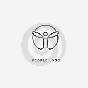 Abstract athlete logo icon design. Gym, sports games, fitness, business, trainer logo photo