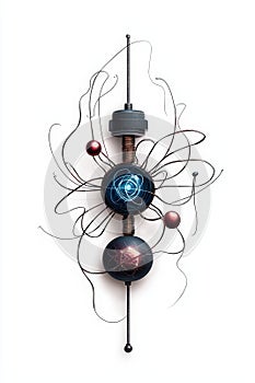 Abstract atom model white isolate background