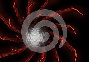 Abstract atom rendering fractal cover photo design