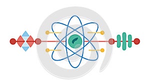 Abstract Atomic Structure Particle Physics Science, vector design Generative AI