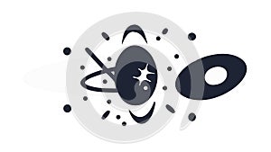 Abstract Atomic Structure, Quantum Mechanics, Energy Particle, vector design Generative AI