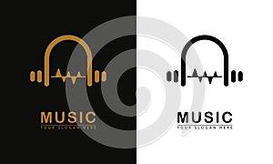 abstract audio wave icon logo