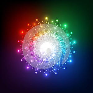 Abstract aura light network tech, vector background