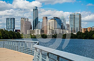 Abstract Austin Texas Mid Day Perfect Summer along Colorado River