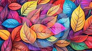 Abstract autumn background of colorful leaves