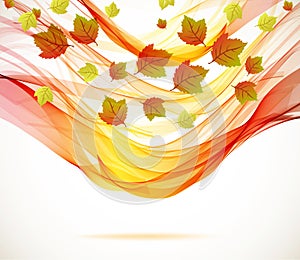 Abstract autumn background with wave