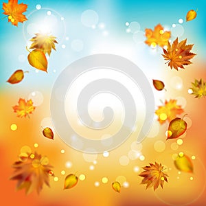 Abstract autumn blur background. Vector