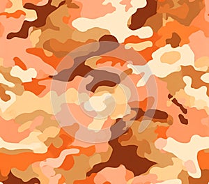 Abstract Autumn Camo Pattern Orange Brown and Beige Texture