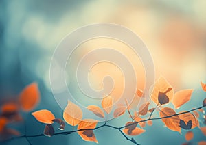 Abstract autumn nature background for seasonal card, banner and border