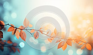 Abstract autumn nature background for seasonal card, banner and border