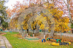 Abstract autumn seasonal background for weather forecast with selective focus and copy space