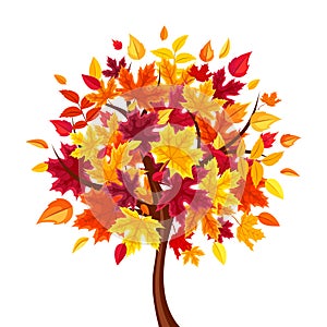 Abstract autumn tree. Vector illustration.